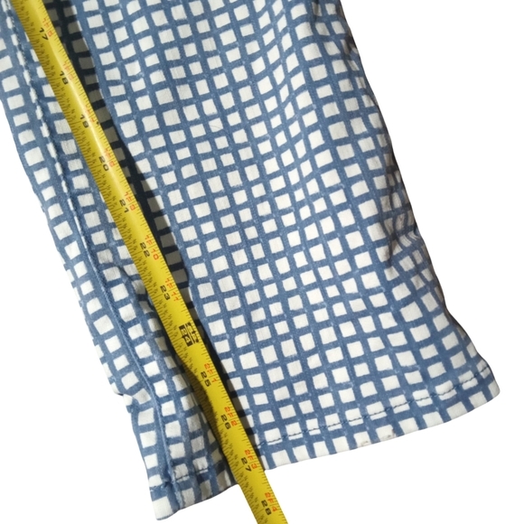 Tory Burch Blue White Geometric Cropped Pants Modern Slim Trousers Sz 30 (10) - Picture 6 of 8